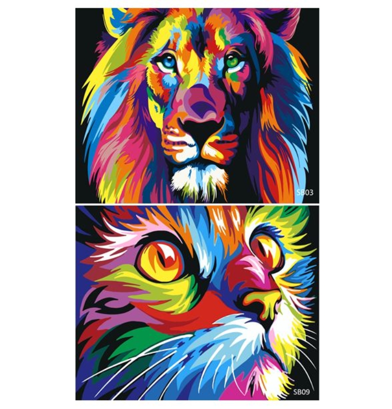 Plus%20Hobby%20SB0309%20-%20İkili%20adet%20Sayılarla%20Boyama%20Seti%20Kedi%20ve%20Aslan%20Figürü%2040x50cm%20tuvale%20gerili%20
