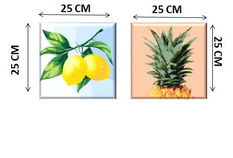 Plus Hobby SB105 - İkili Mini Boyama Seti Limon / Ananas 25x25 / 25x25