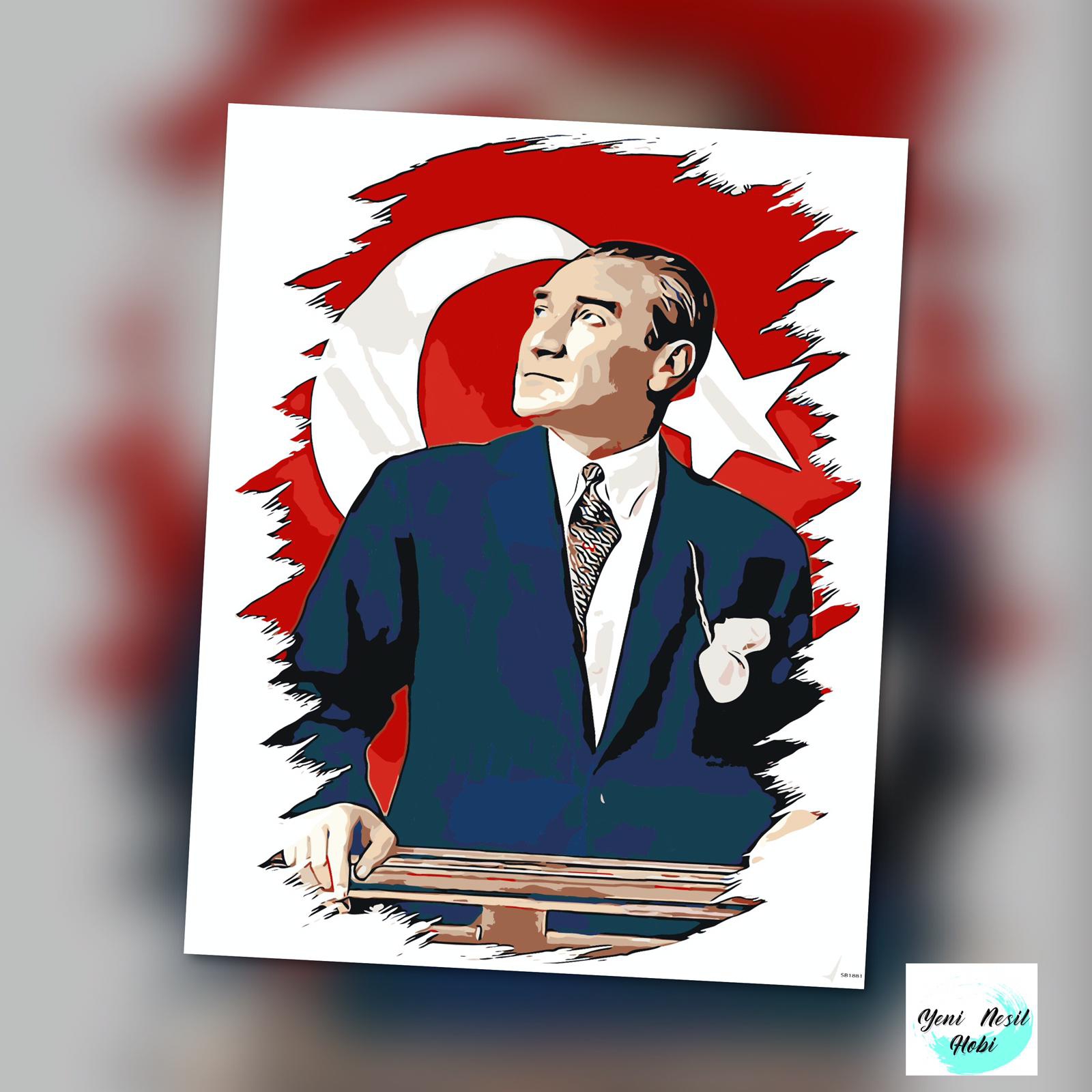 SB1881/ Mustafa Kemal ATATÜRK - Sayılarla Boyama Seti